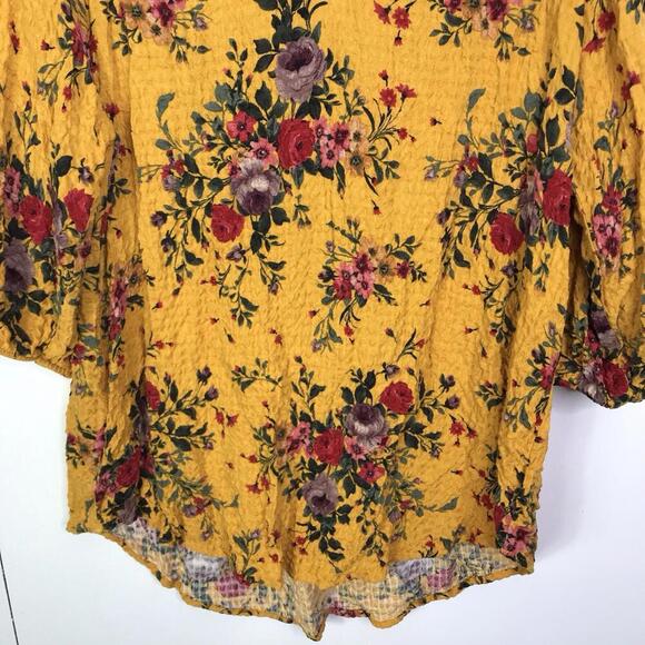 Torrid Top Womens Size 2X Smocked Gauze Floral Tunic Colorful Boho Stretch - Picture 6 of 8